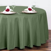 5 Willow Green 108&quot;&quot; Round Polyester Tablecloths For Wedding Shower Reception Gi - £81.88 GBP