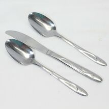 Americana Star 2 Oval Soup Spoons and 1 Dinner Knife Stainless Lot of 3 - $5.38