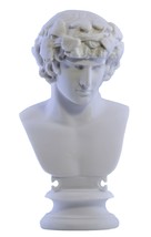 Antinous as Dionysus Bust head Greek Statue Sculpture Cast Marble Copy - $116.88