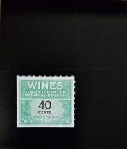 1942 40c United States Internal Revenue, Cordial &amp; Wine Scott RE136 Mint... - $0.99
