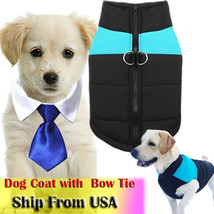 Pet Dog Vest Jacket Warm Waterproof Winter Clothes &amp; Puppy Ties Ship From USA - £10.05 GBP+