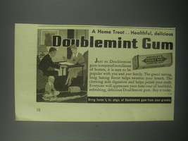 1939 Wrigley&#39;s Doublemint Gum Ad - A home treat.. Healthful, delicious - £14.62 GBP
