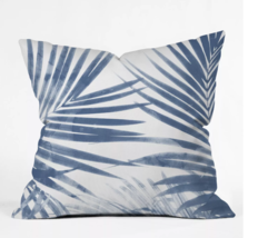 Deny Designs Emanuela Carratoni Serenity Palms Throw Pillow Blue 18"x18" NWD - $22.49