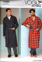 Vogue V1855 Mens 40 to 46 Bath Robe and Belt Uncut Sewing Pattern - $23.14