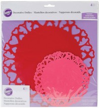 Wilton Multi Pack Heart Die Cut Doilies 4 Ct 6&quot; and 10&quot; - $10.78 CAD
