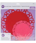 Wilton - Round Doilies W/Heart Edge 10/6 Assorted 4/Pkg - £7.86 GBP