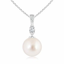 ANGARA 10mm South Sea Pearl Pendant Necklace with Diamonds in Silver for Women - £463.45 GBP+