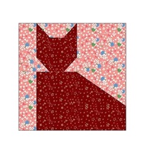 Cat Paper Piecing Quilt Block Pattern -023A - $2.75