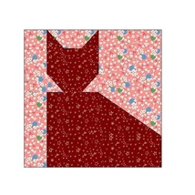 CAT PAPER PIECING QUILT BLOCK PATTERN -023A - £2.15 GBP