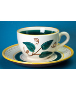 Stangl Fruit Cup &amp; Saucer Yellow Trim - $110.22 MXN