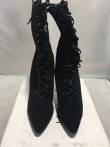 Lola Shoetique Women&#39;s Booties Pointed Toe Suede Black Size 7 - $29.11