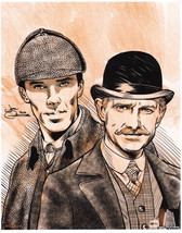 Signed Bbc Sherlock Holmes Benedict Cumberbatch Le Art Print #41/50 ~ Exclusive - $29.69