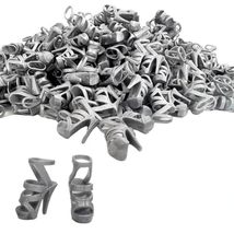 10 Pairs-Fancy Silver Strapped High Heels-for Fashion Dolls - £3.92 GBP