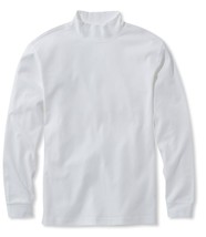 LL Bean Shirt Mens XXL 2xl Beige Cream Mock Neck Long Sleeve Base Layer Cotton - $34.64