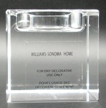 WILLIAMS-SONOMA Home Small Two-inch Square Crystal Block Pillar Candle Holder - £35.95 GBP