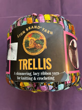 Lion Brand TRELLIS Bulky Weight Nylon Ladder Ribbon yarn #306 Pastel Garden - £3.15 GBP
