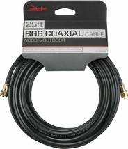 NEW Rocketfish RF-RG625BK 25&#39; RG6 In-Wall Indoor/Outdoor Coaxial Coax A/... - £7.48 GBP