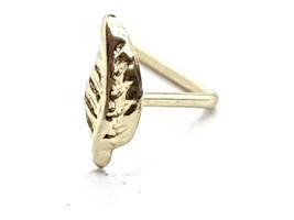 Nose Stud Gold Feather 9k 22g (0.6mm) 9ct Die Cut Delicate L Bent Pure Gold Stud - £24.80 GBP