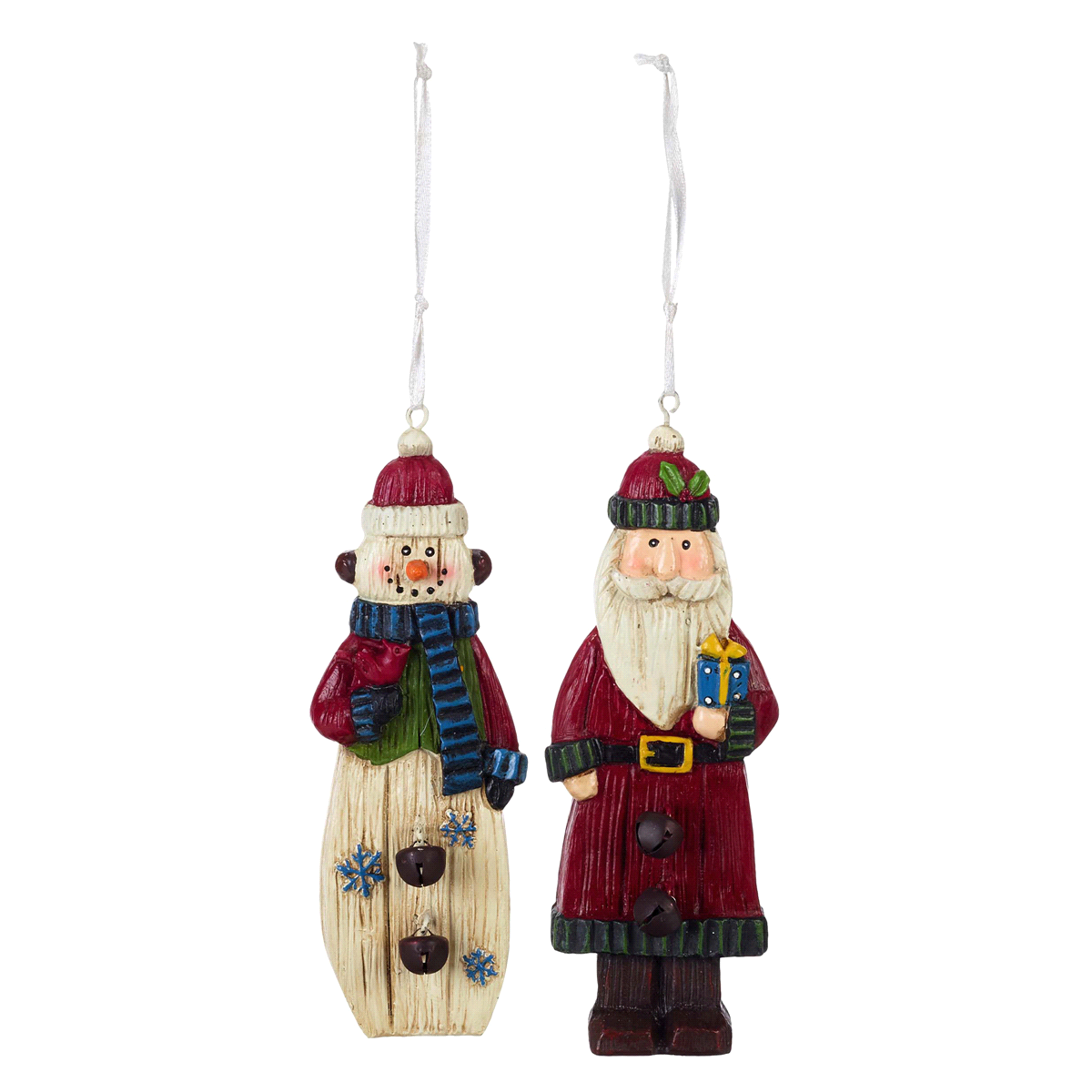 Ornament Snowman/Santa Presents, 2 assorted SHIPS IN 24 HOURS - MJ - $19.88