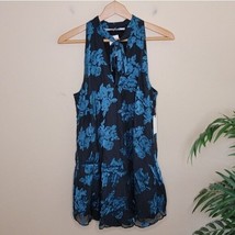 NWT Lovers + Friends | Blue &amp; Black Blossom Halter Mini Dress Womens Small - £99.76 GBP