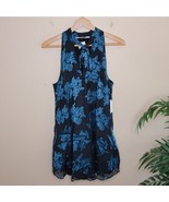 NWT Lovers + Friends | Blue &amp; Black Blossom Halter Mini Dress Womens Small - £98.14 GBP