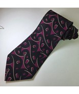 Giorgio Armani Silk Tie Black Purple Tan Geometric Abstract Italy 58x3.25 - €23,10 EUR