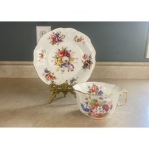 Hamersley &amp; Co. Fine Bone China Floral Design Tea Cup And Saucer Set - £11.83 GBP