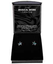 Earrings Birthday Present For Musical Work Collector Wife - Jewelry Turtle Ear  - £40.17 GBP