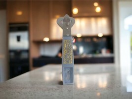 Mid Century Vintage Handheld Bottle Opener Cork Screw Light Blue Gold Design - £14.79 GBP