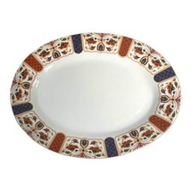 Vintage Queen&#39;s Imari Navy And Cinnabar Extra Large 15&quot; Oval Serving Platter - £51.40 GBP