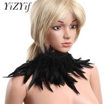 Gothic Victorian Natural Feather Lace Embroidery Collar Choker Shrug feather Sha - £11.27 GBP