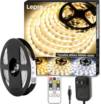 Lepro LED Strip Light, 3000K-6000K Tunable White, 16.4Ft Dimmable Bright LED Tap - £29.99 GBP