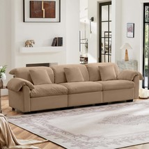 Oversized 3-Seat Velvet Sofa with Storage - £667.17 GBP