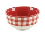 Set of Four (4) Pioneer Woman ~ Red &amp; White Gingham ~ 6.5&quot; ~ Stoneware B... - £37.04 GBP