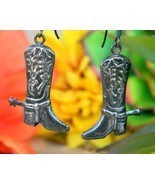 Vintage Sterling Silver Cowgirl Cowboy Boot Spurs Earrings 925 Dangles - $19.95