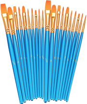 Paint Brushes Set, 2 Pack 20 Pcs round Pointed Tip Paintbrushes Nylon Hair Artis - £6.17 GBP