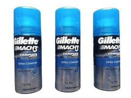 3 Pack Gillette Mach 3 Complete Defense Shaving Cream Travel Size 2.5 oz - £10.64 GBP