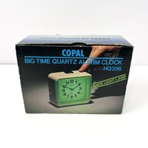 Vintage Copal HQ365 Big Time Quartz Alarm Clock Black Back Light NOS Mad... - $39.55