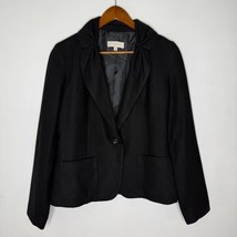 Talbots Size 10 Black Blazer Single Button Wool Blend Career Office Jacket - $35.00