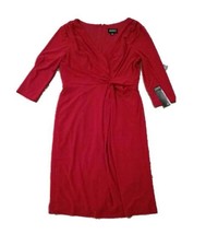 $140 Adrianna Papell Front Twist Dark Red Dress ( 12 ) Free Shipping - £58.69 GBP