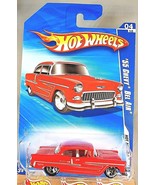 2010 Hot Wheels Walmart #162 Hot Auction 4/10 &#39;55 CHEVY BEL AIR Red w/BF... - $19.00