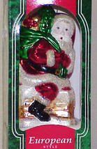 SANTA with TOY BAG - 1996 European Style Blown Glass Christmas Ornament IOB - £11.86 GBP