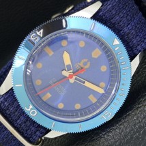 Titus HAND-WINDING Swiss Mens 40MM Turnable Bezel Blue Dial Watch a432744-1 - $29.99