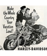 Harley Davidson Hydra Glide Advertisement 1951 Motorcycle Vacation Land ... - $54.32 CAD
