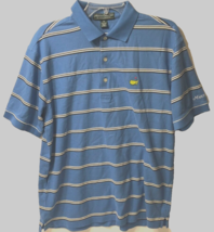 $9.99 Masters Collection Blue Black Stripes Cotton 60s 2-Ply Golf Polo Shirt M - £7.90 GBP