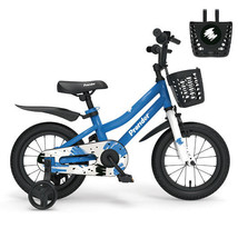 16 Inch Kids Bike with Removable Training Wheels-Blue - Color: Blue - £107.96 GBP