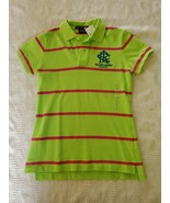 NWT Ralph Lauren Sport Green Pink Striped Polo Shirt Misses Size M Cotton - £23.60 GBP