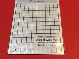 Gray - 120 Number Mat - Laminated Dry Erase Mats #2 - $13.71