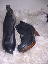 River Island Black Faux Zip Up Ankle Boots Uk Size 6 Eu 39 - £10.19 GBP