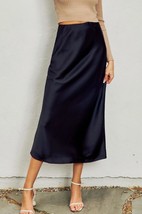 Dress Forum Satin Midi Skirt Black - $24.75+